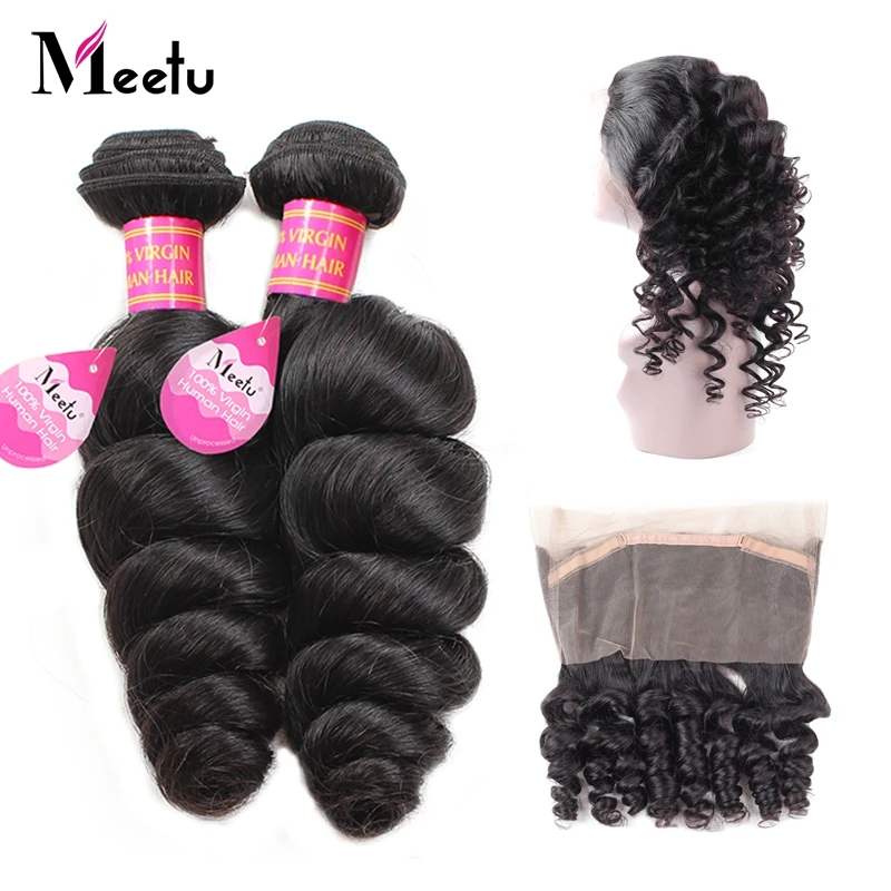 Meetu Peruvian Loose Wave Bundles with Frontal Human Hair Bundles with Frontal Non Remy Pre Plucked 360 Frontal with Bundle
Meetu Peruvian Loose Wave Bundles with Frontal Human Hair Bundles with Frontal Non Remy Pre Plucked 360 Frontal with Bundle