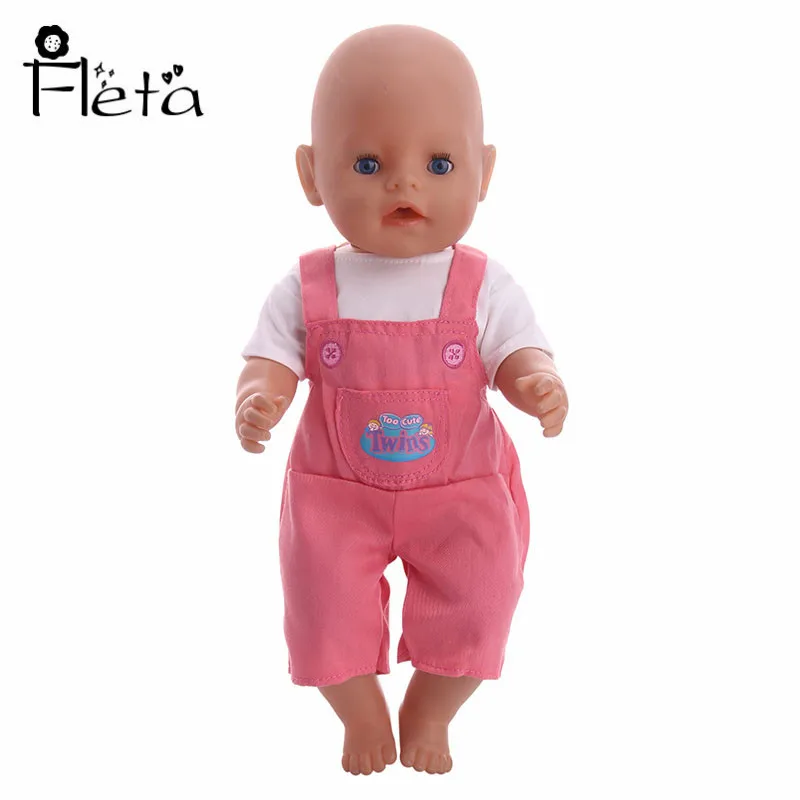 Fleta Doll 2018 New Doll Pink Bib + White T-shirt for 18-inch American Doll or 43 cm Doll for Children's Best Gift
Fleta Doll 2018 New Doll Pink Bib + White T-shirt for 18-inch American Doll or 43 cm Doll for Children's Best Gift