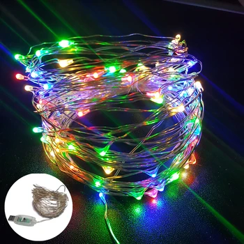 8 mode change USB Switch button 10Meter 100 LEDs Silver Copper Wire led Fairy String Lights for Indoor Outdoor christmas wedding
8 mode change USB Switch button 10Meter 100 LEDs Silver Copper Wire led Fairy String Lights for Indoor Outdoor christmas wedding