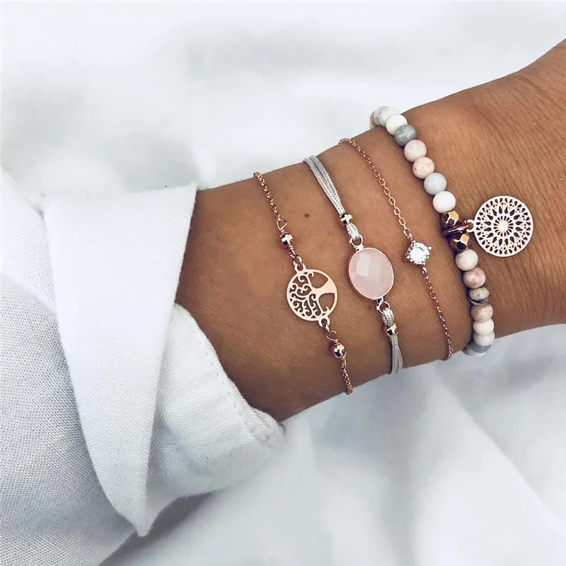 Modyle 4Pcs/lot Bohemian Map Flower Charm Bracelets Set Bangles For Women Multilayer Crystal Beads Chain Bracelet Gift
Modyle 4Pcs/lot Bohemian Map Flower Charm Bracelets Set Bangles For Women Multilayer Crystal Beads Chain Bracelet Gift