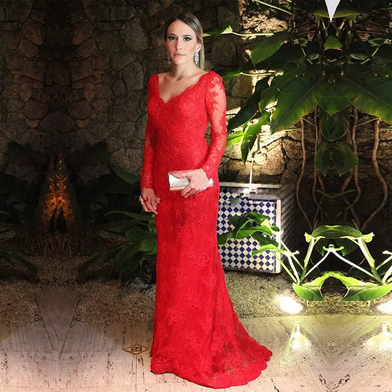 Sale Fashion Elegant Lace Mermaid Prom Dresses 2019 Open Back Sexy V-Neck Formal Evening Party Dress Long Sleeve robe de soiree
Sale Fashion Elegant Lace Mermaid Prom Dresses 2019 Open Back Sexy V-Neck Formal Evening Party Dress Long Sleeve robe de soiree