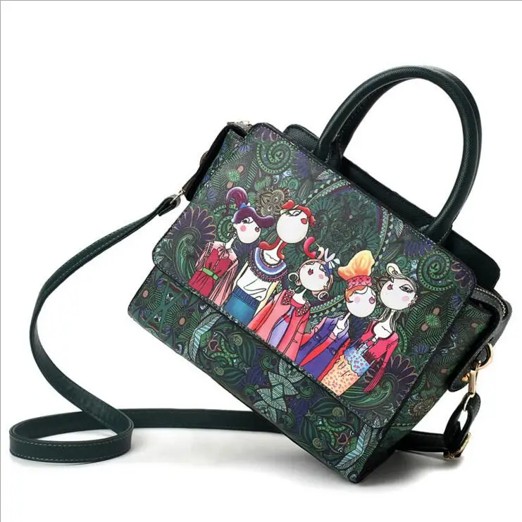 Free shipping New fashion Green forest style cartoon character printing Shoulder Messenger Handbag woman
Free shipping New fashion Green forest style cartoon character printing Shoulder Messenger Handbag woman