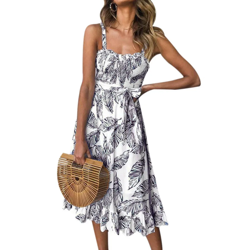 Women's Spring Summer Sexy Straps Ruffled Stitching Waist Nightclubs Sling Flower Print Casual Sling Dress
Women's Spring Summer Sexy Straps Ruffled Stitching Waist Nightclubs Sling Flower Print Casual Sling Dress