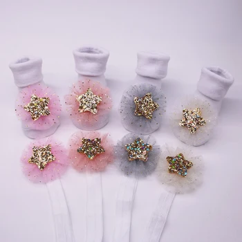 Baby Socks And Headband Set Lovely Sequin Flowers Decorated Anti-Slip Cotton Ankle Socks With Elastic Hair Band Set
Baby Socks And Headband Set Lovely Sequin Flowers Decorated Anti-Slip Cotton Ankle Socks With Elastic Hair Band Set