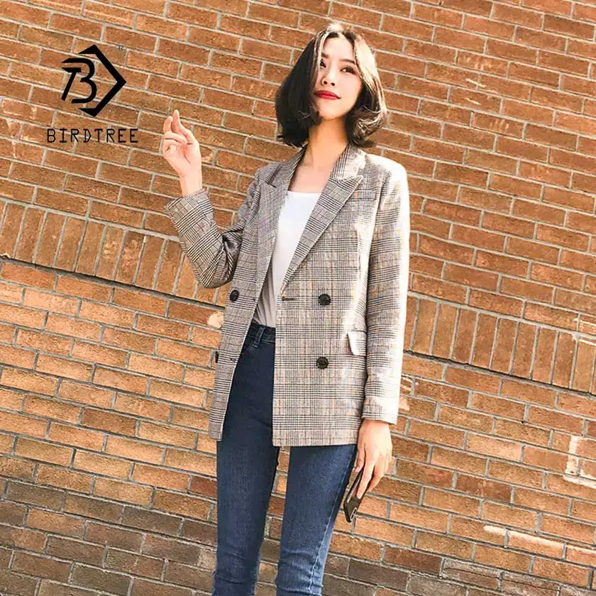 2019 Vintage Notched Bouble Breasted Plaid Women's Blazer Thicken Autumn Jackets Female Retro Suits Coat Work Hot Sale C95602Z
2019 Vintage Notched Bouble Breasted Plaid Women's Blazer Thicken Autumn Jackets Female Retro Suits Coat Work Hot Sale C95602Z