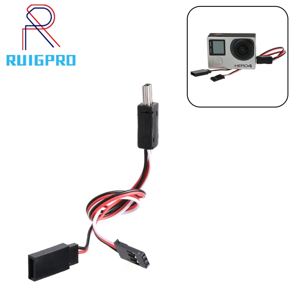 

1pcs USB 90 Degree to AV Video Output 5V DC Power BEC Input Cable FPV Part for Gopro Hero 4/3+/3 Camera