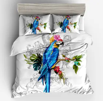 Macaw Art Duvet Cover Set 3 Pieces Bird Morning Glories 3D Vivid Animal white blue Print queen Bedding Set Microfiber Bedclothes
Macaw Art Duvet Cover Set 3 Pieces Bird Morning Glories 3D Vivid Animal white blue Print queen Bedding Set Microfiber Bedclothes