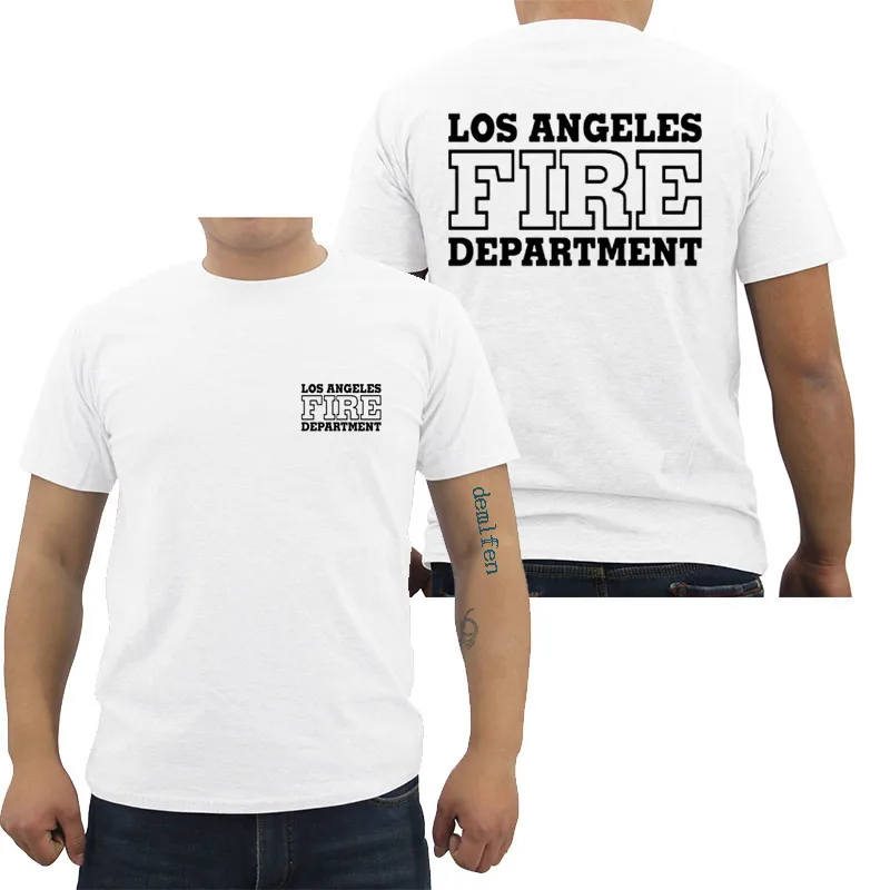

Los Angeles Fire Department T Shirt Men Search And Rescue San Andreas Movie Casual 100% Cotton T-shirt Male Cool Tees Tops