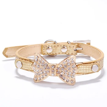 Bling Crystal Bow PU Leather Pet Collar Puppy Cat Necklace Dog Harness Leash For Dogs Mascotas Gold Pet Collars For Small Dogs
Bling Crystal Bow PU Leather Pet Collar Puppy Cat Necklace Dog Harness Leash For Dogs Mascotas Gold Pet Collars For Small Dogs