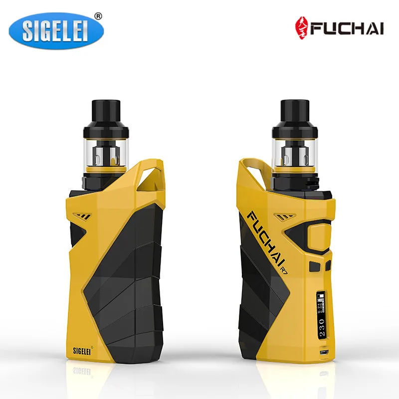 

Preorder Sigelei Fuchai r7 kit Box Mod Kit Zinc alloy +Plastic with T4 2.5ml Tank SS303+ transparent glass Electronic Cigarette