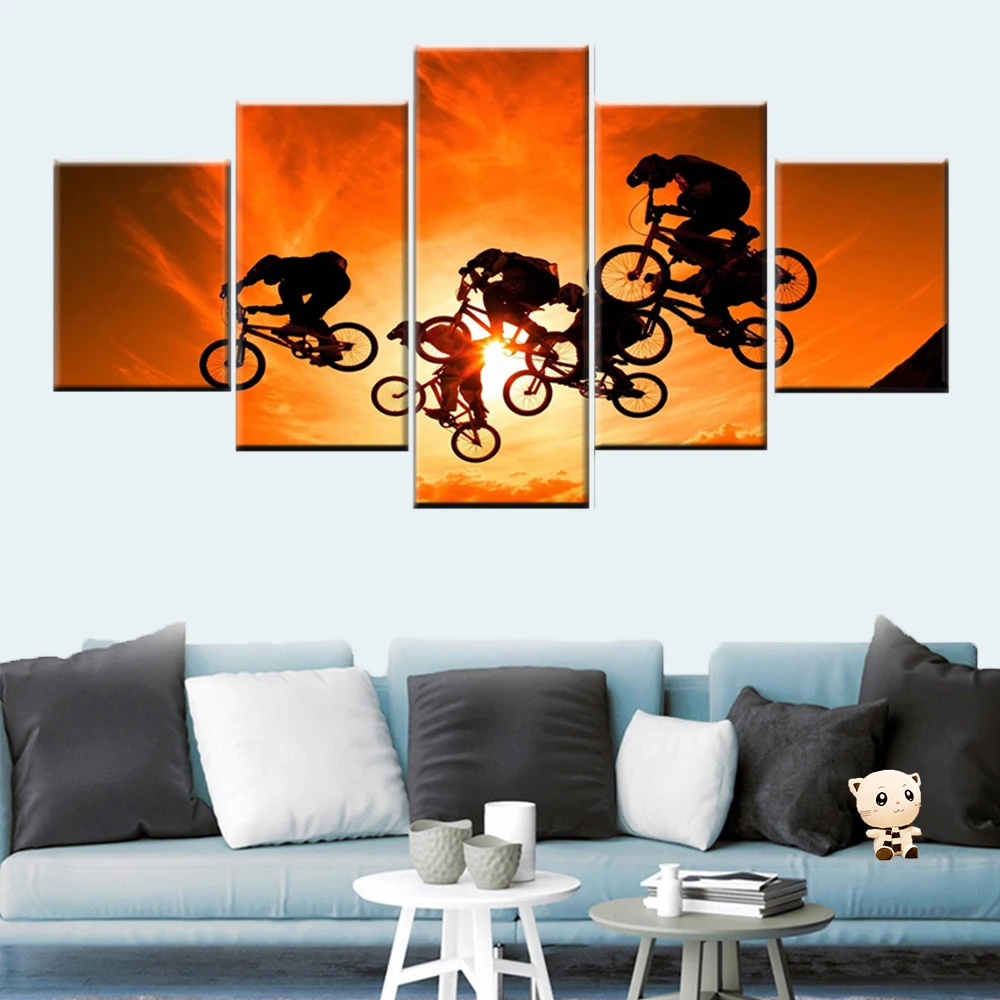 5 piece modular cyclist poster sun landscape sky sport painting for modern home decor HD print canvas frame
5 piece modular cyclist poster sun landscape sky sport painting for modern home decor HD print canvas frame