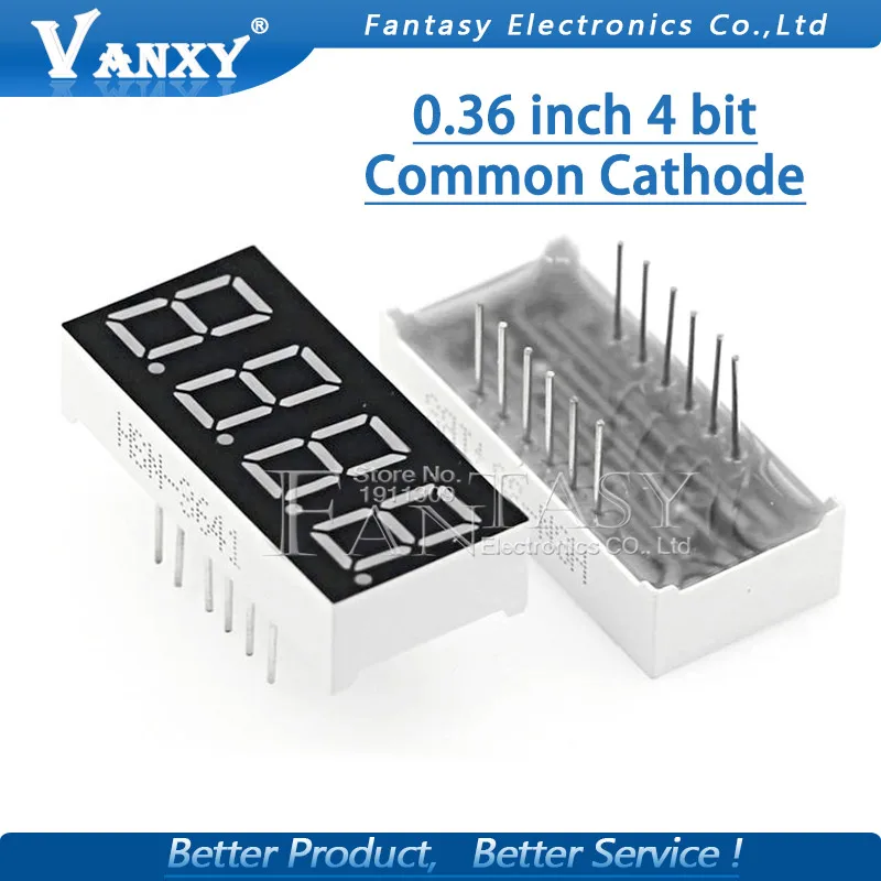 5pcs Digital tube segment common Cathode Red 4 Bit digital Tube 0.36 inch Red LED Display HSN-3643S
5pcs Digital tube segment common Cathode Red 4 Bit digital Tube 0.36 inch Red LED Display HSN-3643S
