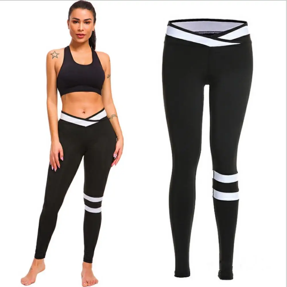Women Leggings in Black with White Stripes Fitness leggings for women leggings sportswear with high waist Push up Sexy leggings 
Women Leggings in Black with White Stripes Fitness leggings for women leggings sportswear with high waist Push up Sexy leggings