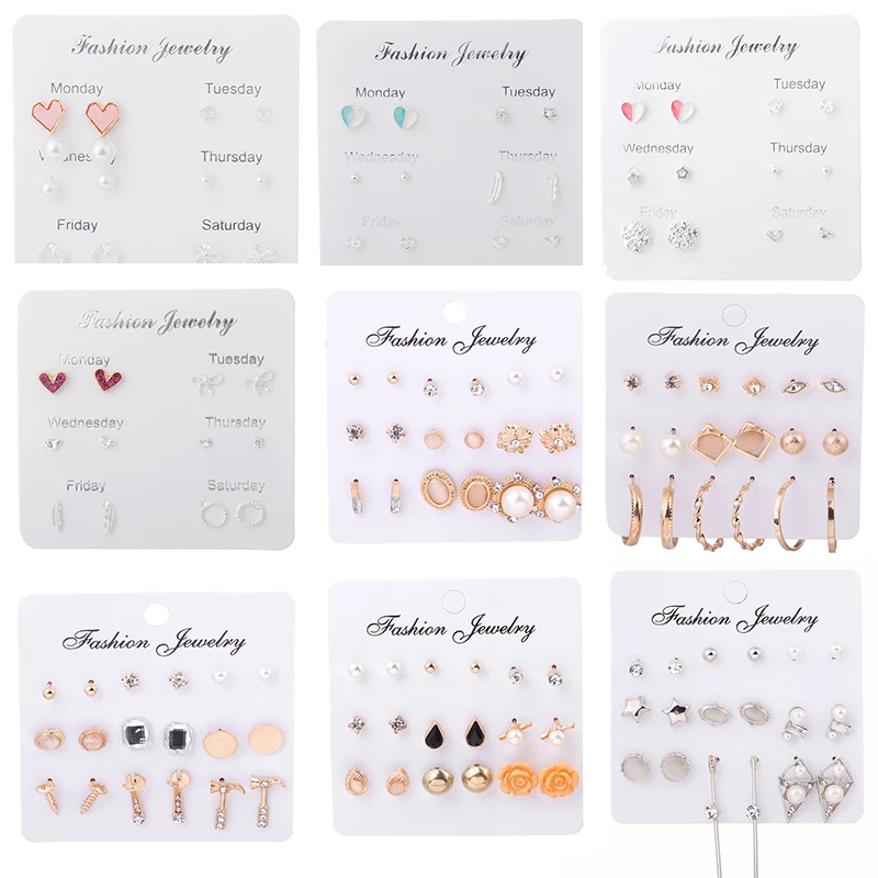 XIYANIKE Multi Style Sweet Romantic Heart Flowers Stud Earrings Set 2019 New Rhinestone Crystal Earrings Set For Women Cute Gift
XIYANIKE Multi Style Sweet Romantic Heart Flowers Stud Earrings Set 2019 New Rhinestone Crystal Earrings Set For Women Cute Gift