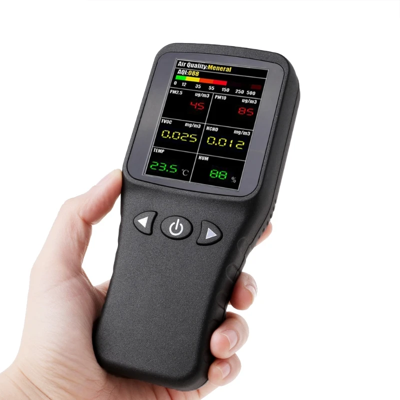new Air Quality Detector 6in1 PM2.5 PM10 TVOC HCHO Formaldehyde Humidity Temperature
new Air Quality Detector 6in1 PM2.5 PM10 TVOC HCHO Formaldehyde Humidity Temperature
