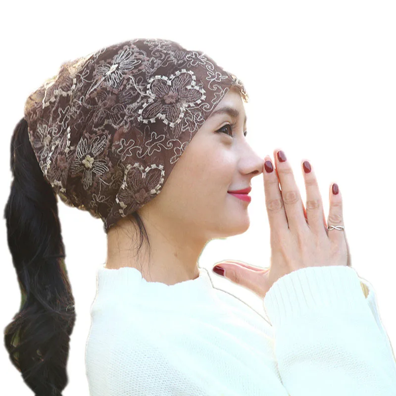 Thin section lace flower Dual use women hat scarf bald head chemical cap lady Postpartum Month summer beanie girl hats collars
Thin section lace flower Dual use women hat scarf bald head chemical cap lady Postpartum Month summer beanie girl hats collars