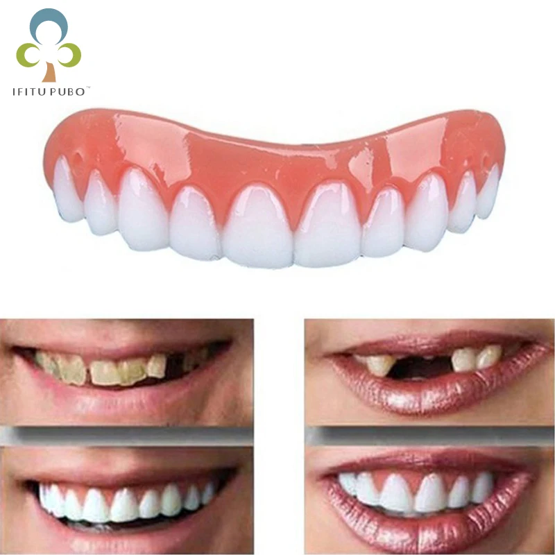1PC Upper Row Of White Teeth Set Silicone Simulation On The Row Dentures Set Veneers Flex Denture Perfect Fit Paste Tools GYH
1PC Upper Row Of White Teeth Set Silicone Simulation On The Row Dentures Set Veneers Flex Denture Perfect Fit Paste Tools GYH