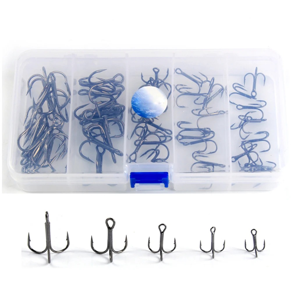 50pcs/box High Steel Carbon Material Treble Hook Black Fishing Hook 7# 5# 3# 1# 2/0#
50pcs/box High Steel Carbon Material Treble Hook Black Fishing Hook 7# 5# 3# 1# 2/0#