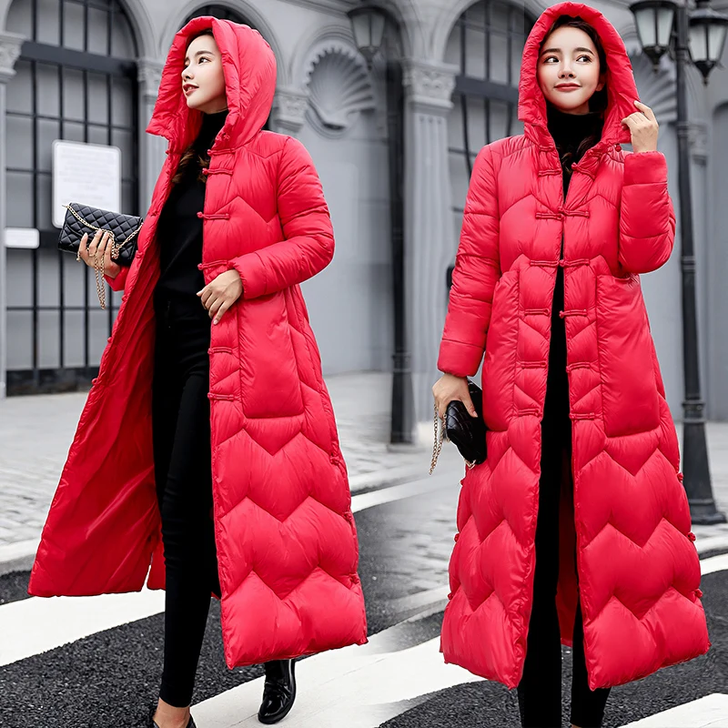 2019 new winter long lap buckle hooded down cotton dress women ' s fashion Thin and light jacket
2019 new winter long lap buckle hooded down cotton dress women ' s fashion Thin and light jacket