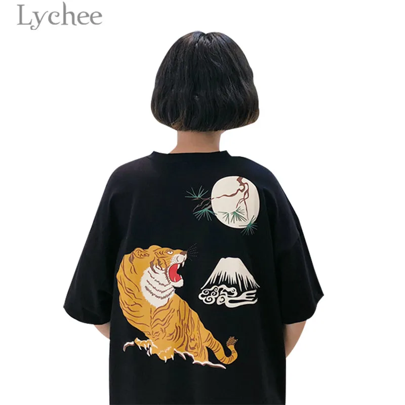 Lychee Harajuku Back Tiger Print Women Dress Short Sleeve O-Neck Casual Loose Above Knee Dress
Lychee Harajuku Back Tiger Print Women Dress Short Sleeve O-Neck Casual Loose Above Knee Dress