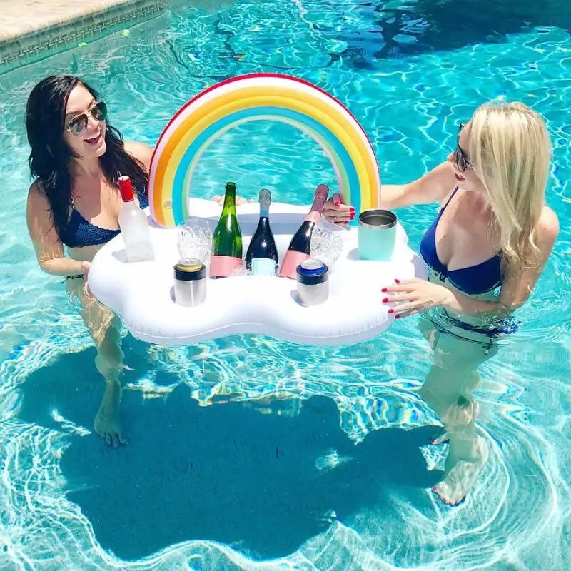 Rainbow Cloud Cup Holder Creative Ice Bucket Inflatable Pool Floating Beer Drink Toy Zwembad Party Toys Beach Accessories
Rainbow Cloud Cup Holder Creative Ice Bucket Inflatable Pool Floating Beer Drink Toy Zwembad Party Toys Beach Accessories