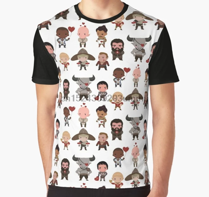 All Over Print 3D Tshirt Men Funny T Shirt Dragon Age Valentine's Graphic T-Shirt