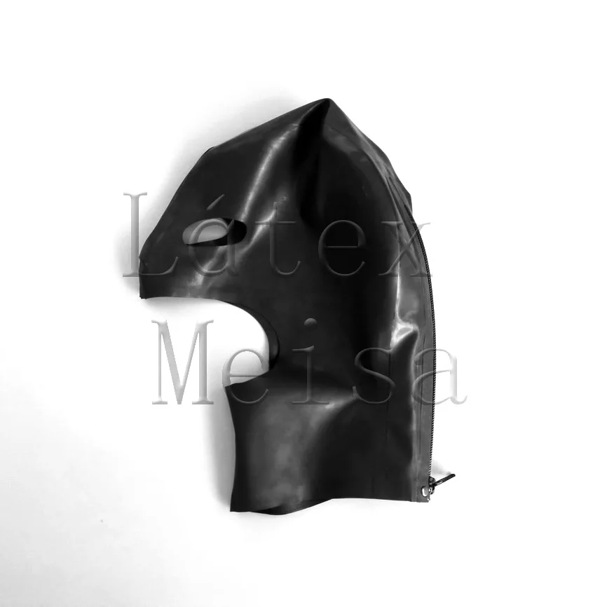 Fetish hoods with 100% natural latex materials and open eyes mouth and chin in black color with back zip for adults
Fetish hoods with 100% natural latex materials and open eyes mouth and chin in black color with back zip for adults