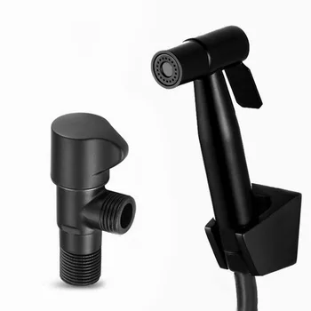 Solid brass bathroom toilet bidet sprayer with black angle valve and hose handheld shower spray shower head complete set BD090
Solid brass bathroom toilet bidet sprayer with black angle valve and hose handheld shower spray shower head complete set BD090