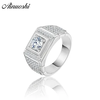 AINOUSHI Fashion 925 Sterling Silver Men Wedding Engagement Ring 1 Carat Round Cut 4 Prongs Male Silver Anniversary Party Rings
AINOUSHI Fashion 925 Sterling Silver Men Wedding Engagement Ring 1 Carat Round Cut 4 Prongs Male Silver Anniversary Party Rings