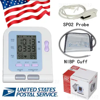 FDA Digital upper arm Blood Pressure Monitor adult NIBP cuff+SPO2 probe+Software CONTEC08C
FDA Digital upper arm Blood Pressure Monitor adult NIBP cuff+SPO2 probe+Software CONTEC08C