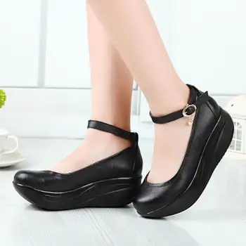 New Nice Women Black High Heeled Genuine Leather Summer Shoes Platform Wedges Shoes Woman Increase Fashion Large Size42 Size43
New Nice Women Black High Heeled Genuine Leather Summer Shoes Platform Wedges Shoes Woman Increase Fashion Large Size42 Size43