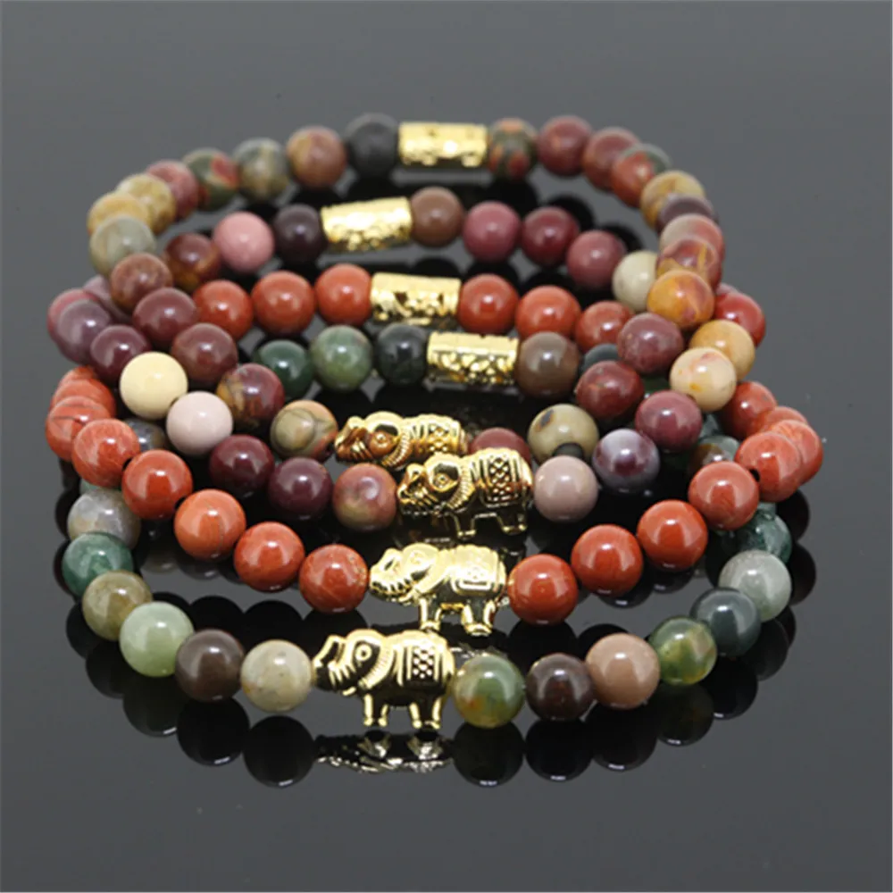 10PCS Natural Beads Elephant Charm Male and Female Bracelet 6mm Rhodonite Indian Stone Picasso's Round Stone Beaded Bracelets 
10PCS Natural Beads Elephant Charm Male and Female Bracelet 6mm Rhodonite Indian Stone Picasso's Round Stone Beaded Bracelets