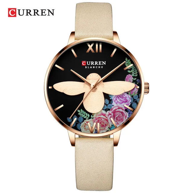 CURREN Women Leather Strap Watch Flower Ladies Quartz Wristwatch 2019 Top Luxury Brand Female Clocks Bayan Kol Saati Wholesale
CURREN Women Leather Strap Watch Flower Ladies Quartz Wristwatch 2019 Top Luxury Brand Female Clocks Bayan Kol Saati Wholesale