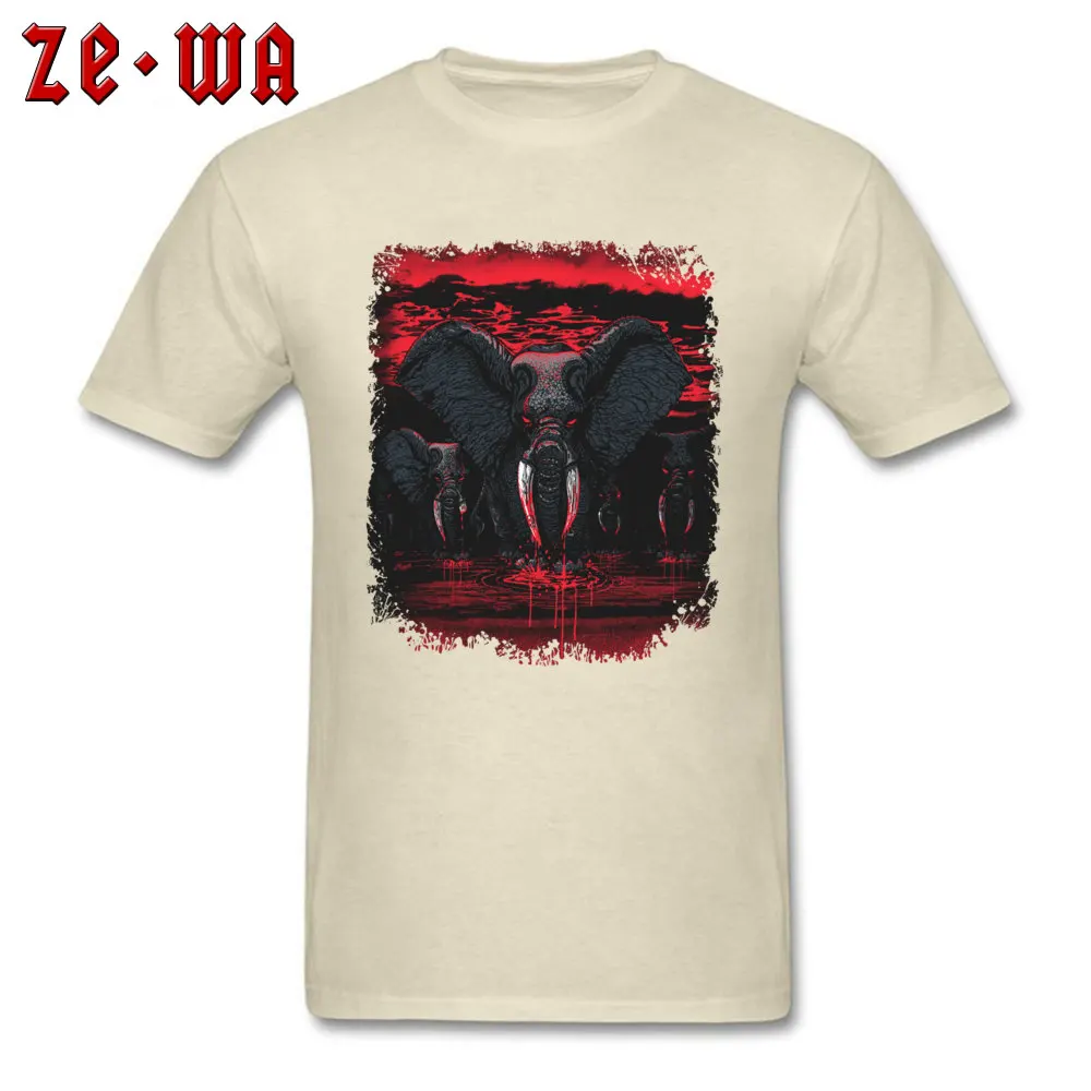 Leisure Blood Ivory Elephants Revenge T-Shirt Fashionable Summer Short Sleeve O-Neck Tops Tees Cotton Men Normal Tshirts Blood Ivory Elephants Revenge beige