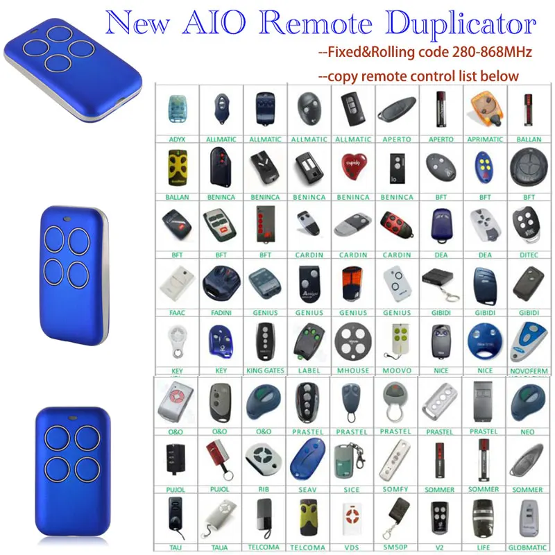 AIO ALL-IN-ONE Universal Multi-Frequency AUTOMATIC SCAN Remote Control Duplicator Waterproof 280-868MHz DHL fast shipping
AIO ALL-IN-ONE Universal Multi-Frequency AUTOMATIC SCAN Remote Control Duplicator Waterproof 280-868MHz DHL fast shipping