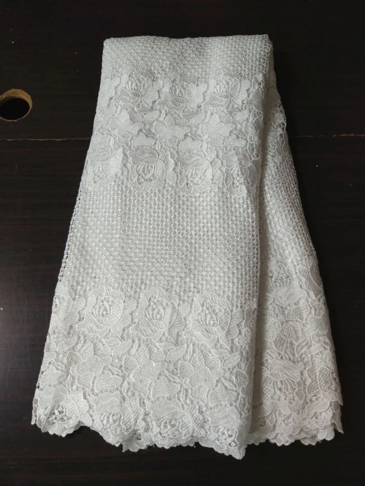 5Yards/pc Hot sale white flower design african water soluble lace embroidery french cord lace fabric for dress BW22-3
5Yards/pc Hot sale white flower design african water soluble lace embroidery french cord lace fabric for dress BW22-3