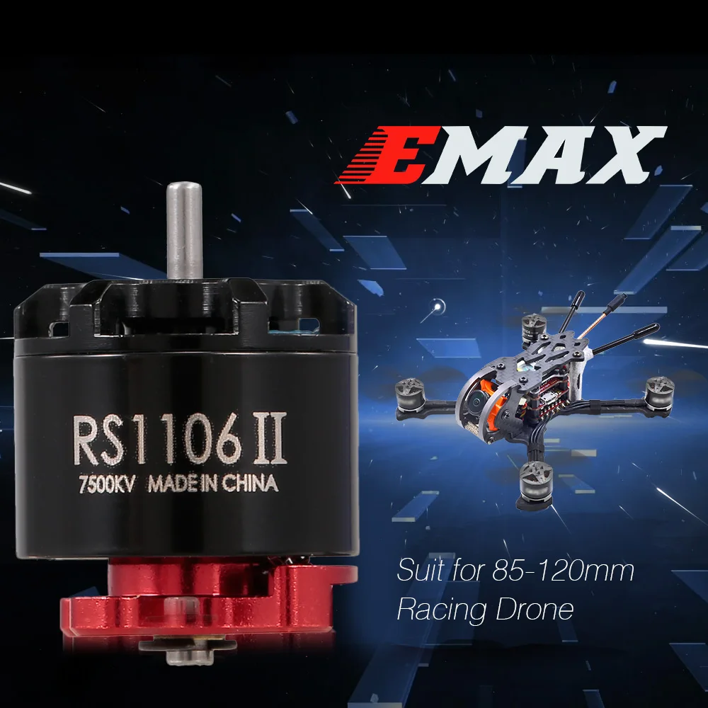 Original EMAX Dron RS1106 7500KV Brushless Cooling Motor for 85-120mm FPV Racing RC Quadcopter RC Helicopter Parts
Original EMAX Dron RS1106 7500KV Brushless Cooling Motor for 85-120mm FPV Racing RC Quadcopter RC Helicopter Parts