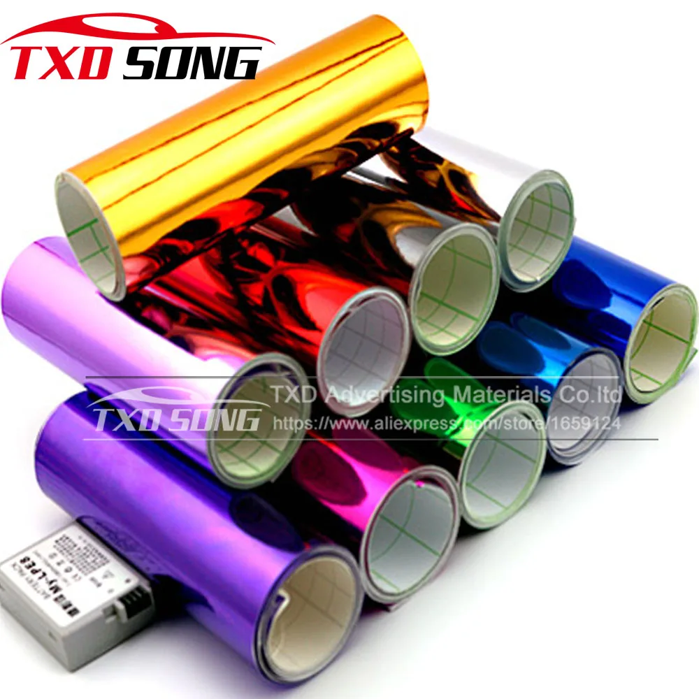 9 Colors Retails mirror Chrome Mirror Vinyl wrapping car Sticker film Chrome mirror car decoration Vinyl with air Channels
9 Colors Retails mirror Chrome Mirror Vinyl wrapping car Sticker film Chrome mirror car decoration Vinyl with air Channels