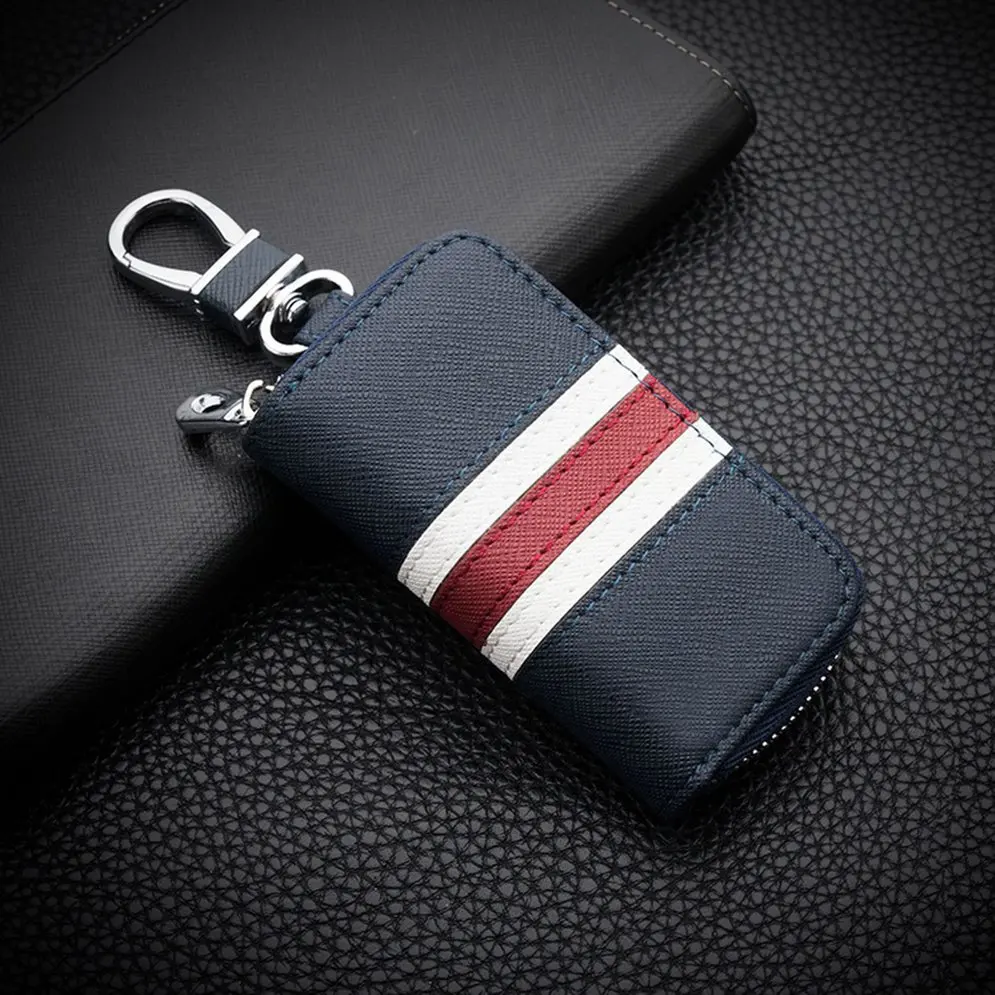 Leather Striped Zipper Bag Car Key Case Universal Personalized Customized Remote Control Case for Men and Women (Blue)
Leather Striped Zipper Bag Car Key Case Universal Personalized Customized Remote Control Case for Men and Women (Blue)