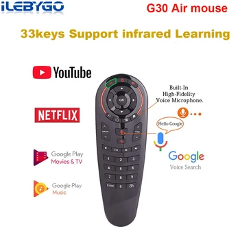 G10 G30 Google Voice Air Mouse Remote Control Gyro Sensing IR Learning Mini 2.4G Wireless Keyboard for Android TV Box
G10 G30 Google Voice Air Mouse Remote Control Gyro Sensing IR Learning Mini 2.4G Wireless Keyboard for Android TV Box