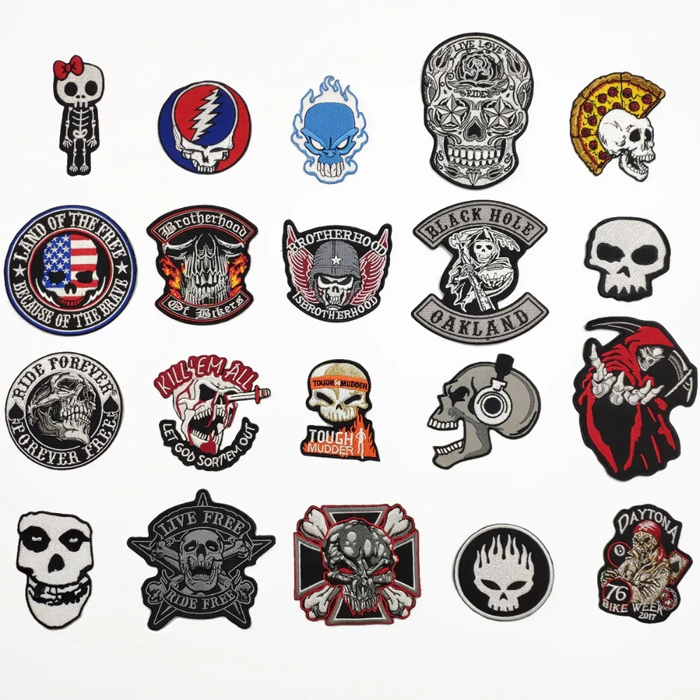 Mixed Skull Patch Iron On Embroidered Biker Patches for Jacket T shirt Sticker Cheap Samples for Clothing Backpack Badges
Mixed Skull Patch Iron On Embroidered Biker Patches for Jacket T shirt Sticker Cheap Samples for Clothing Backpack Badges