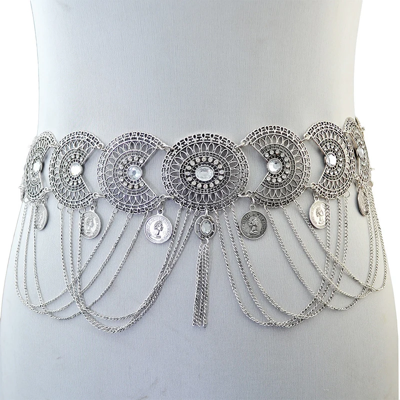 Retro Punk Womens Belts Luxury Gold Coin Metal Waistband for Dress Fashion Multi-chain Fringe thin belt Punk female waist chain
Retro Punk Womens Belts Luxury Gold Coin Metal Waistband for Dress Fashion Multi-chain Fringe thin belt Punk female waist chain