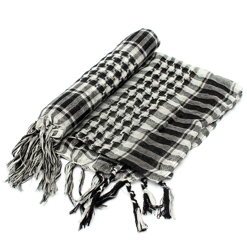 Colorful Unisex Lightweight 100x100cm Tactical Outdoor Arab Desert Shemagh Scarf With Tassel For Men Women