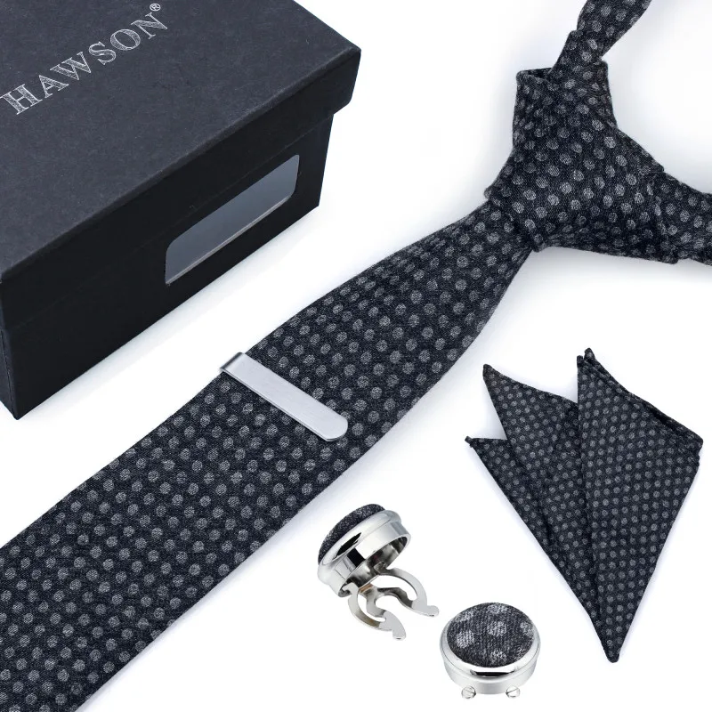 Hoary Dot HAWSON Men Neck Ties Set with Sleeve Button Cover Cuff links Pocket Square Tie Clip Polyester
Hoary Dot HAWSON Men Neck Ties Set with Sleeve Button Cover Cuff links Pocket Square Tie Clip Polyester