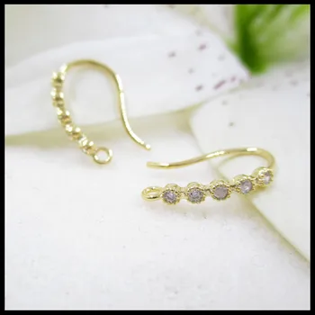 (33778)6PCS Height 15MM 24K Gold Color Brass with Zircon Earrings Hooks High Quality Diy Jewelry Findings Accessories
(33778)6PCS Height 15MM 24K Gold Color Brass with Zircon Earrings Hooks High Quality Diy Jewelry Findings Accessories