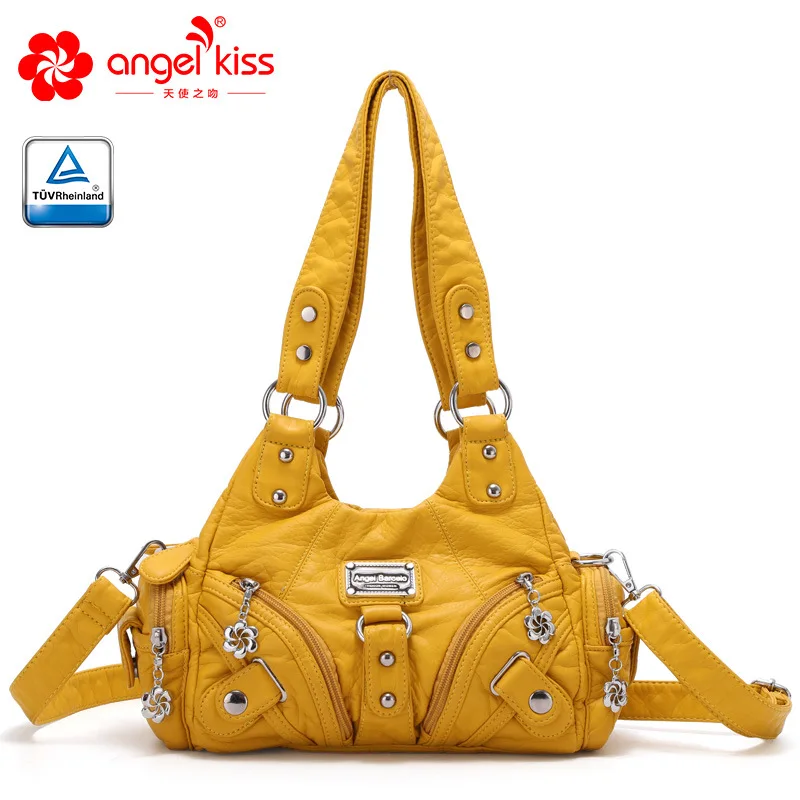 Angelkiss Women's Soft Leather Handbags and Purses Casual Pockets Shoulder Bag Top-handle Tote Bags with Zipper
Angelkiss Women's Soft Leather Handbags and Purses Casual Pockets Shoulder Bag Top-handle Tote Bags with Zipper