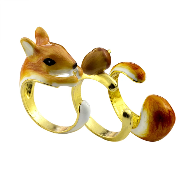 3 Piece Cute Animal Ring Acorn Squirrel Tail Trio Fun Jewelry Gold Color Charm Unique Enamel Ring Anillos Mujer Friendship Gifts
3 Piece Cute Animal Ring Acorn Squirrel Tail Trio Fun Jewelry Gold Color Charm Unique Enamel Ring Anillos Mujer Friendship Gifts
