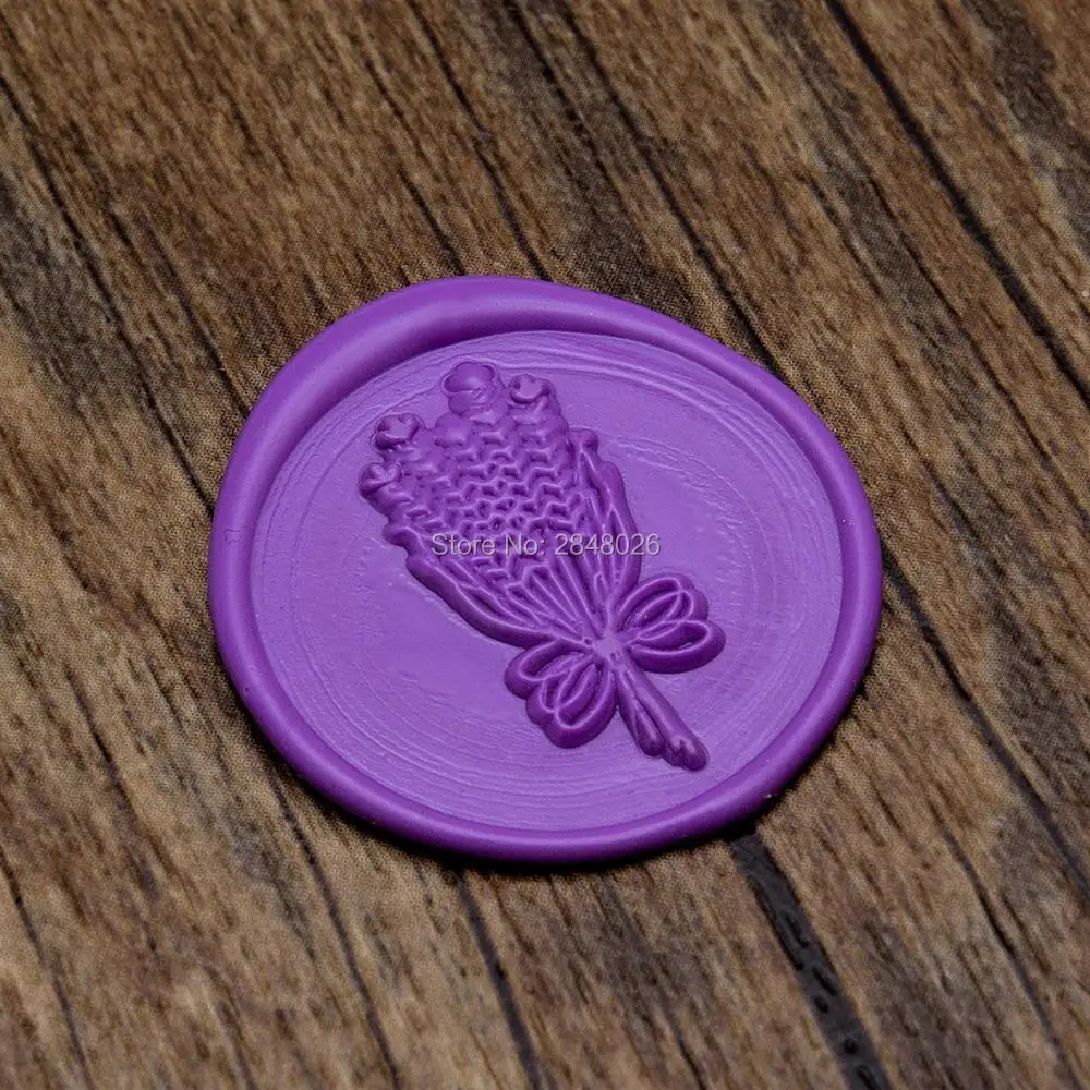 Lavender Wax Seal Stamp party stamp Flower wax seal invitation seals | Дом и сад