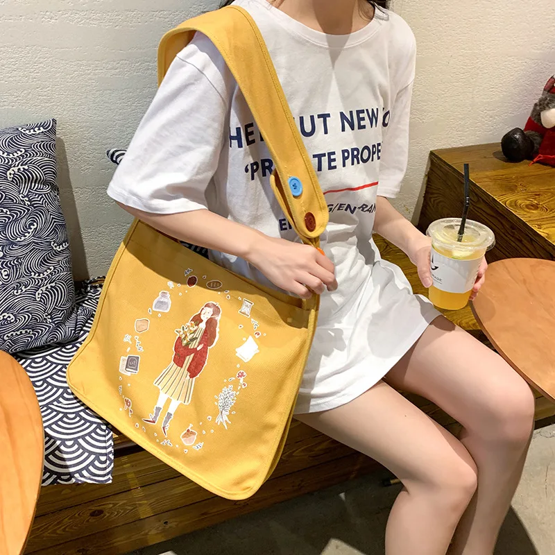 Korean Soft Girl Cute Crossbody Bag Japanese Girl Harajuku Canvas Bag Student Environmental Protection Green Shopping Bag Tide
Korean Soft Girl Cute Crossbody Bag Japanese Girl Harajuku Canvas Bag Student Environmental Protection Green Shopping Bag Tide