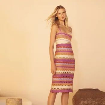 Fashion Female Jacquard Elegant Midi Vestidos Sexy Spaghetti Strap Bandage Sheath Dress Women Knitted Evening Party Dresses
Fashion Female Jacquard Elegant Midi Vestidos Sexy Spaghetti Strap Bandage Sheath Dress Women Knitted Evening Party Dresses